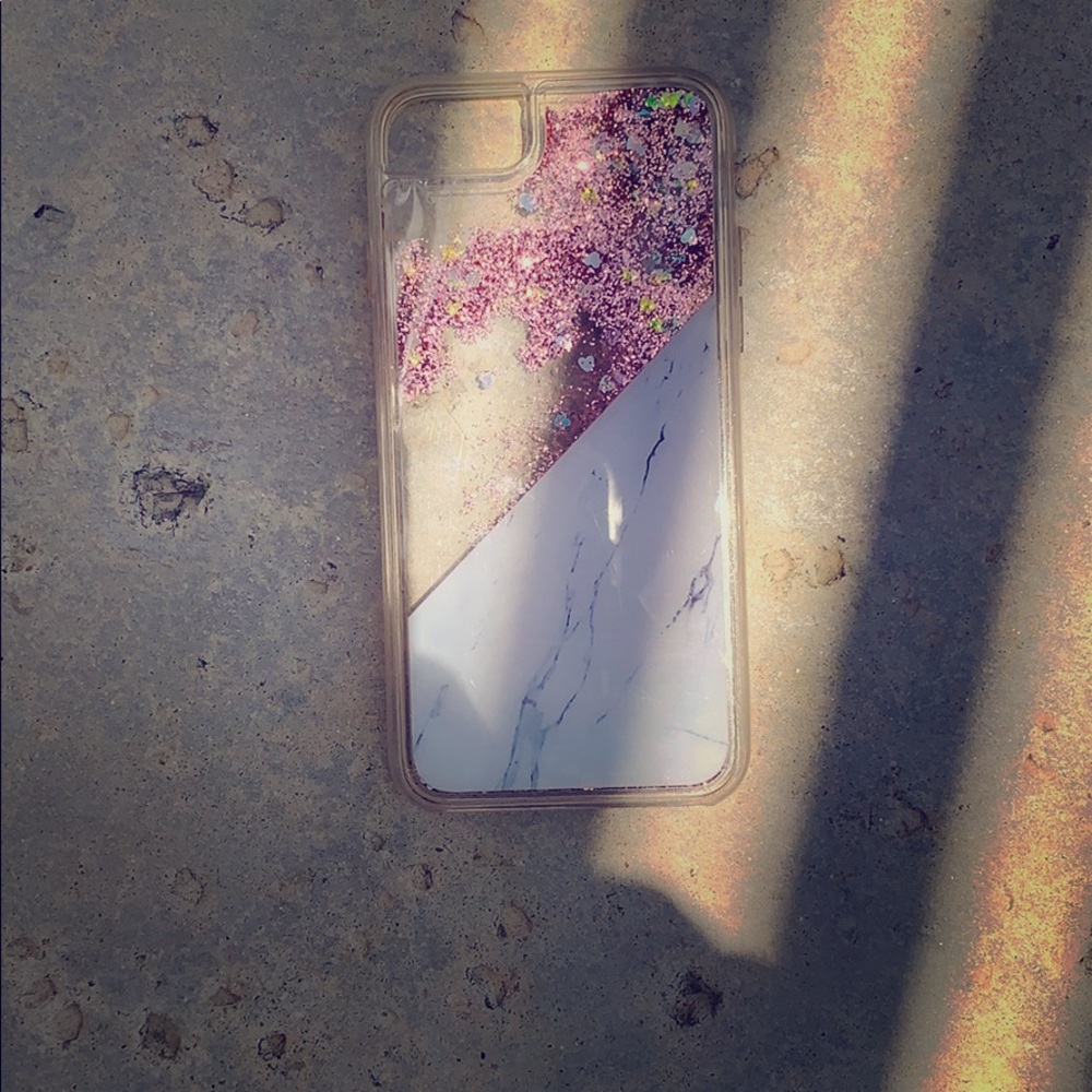 glitter falling phone case